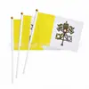 Bandeira de Mão do Vaticano 14x21cm Bandeira do Vaticano Bandeira de Mão Não. 7 Não. Bandeira de Poliéster com 8 Bandeiras e Mastro