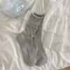 Calcetines de malla sin costuras de verano para niña azules y grises, calcetines de tubo medio para niños, lazo en el talón, joyería hueca, calcetines de tubo medio
