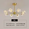 Lámpara de araña para sala de estar escandinava Lámpara molecular para el hogar Lujo ligero Lámpara de araña de frijol mágico de cristal Lámparas de cobre macizo Lámpara LED para restaurante Dormitorio