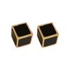 Pendientes cuadrados tridimensionales retro blanco y negro de aguja plateada, nuevos pendientes geométricos creativos, diseño de moda, pendientes de alta gama para mujer