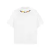 Camiseta de Manga Corta con Bordado de Letras de Colores para Hombre, Estilo Streetwear Americano de Verano, Holgada, Peso Pesado, Algodón Puro, Cuello Redondo