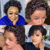 Peluca Europea y Americana para Mujer Cabello Corto Rizado Negro Africano Rizo Pequeño Cabeza BoBo Esponjosa Corta Fibra Química Gorro de Cabeza en stock