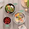 Cuenco de Sopa Grueso de Acero Inoxidable Cantina Bol de Sopa Comercial No Magnético Hogar Cocina Cuenco Multiusos Plato para Barbacoa Plato Redondo Plato