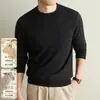 Suéter Masculino de Lã Antibacteriano 10A de Alta Qualidade para Comércio Exterior, Gola Redonda, Casual de Primavera e Outono, Quente, Suéter Base de Caxemira para Homens