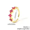 Anillo Abierto de Lujo Minimalista Ins de Nicho con Forma de Gota de Agua Cruzada Anillo de Hoja Francesa Dulce y Fresco para Mujer
