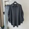 Camisa de Cuadros Talla Grande para Mujer, Top Holgado de Manga Larga de Longitud Media con Nuevo Diseño de Espiga para Primavera y Otoño, Lista para Enviar