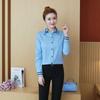 Camisa Blanca Mujer Manga Larga Cadera Manga de Trompeta Estilo Coreano Ropa de Trabajo Profesional Ajustada Ropa de Trabajo talla extra Camisa Top de Estudiante