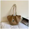 Bolso de Patrón Tejido Retro para Mujer 2026 Nuevo Estilo Coreano Bolso Tote Simple de Gran Capacidad Bolso de Hombro para Viajes
