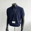 Camisa polo de tricô masculina de verão com zíper, casual de manga curta, cor sólida, respirável, top estiloso e versátil