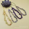 Lanyard para teléfono móvil de cristal natural, cordón corto de muñeca de grava de cristal, colgante, cadena anti-pérdida para teléfono móvil, llave