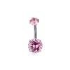 Ventas Directas de Fábrica Transfronterizo Acero Inoxidable Perforado Serie Rosa Clavo de Ombligo Y2K Mariposa Corazón Incrustado Circonita Anillo de Ombligo