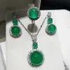 Set de colgante de crisoprasa bañado en plata de alta calidad al por mayor del fabricante, set de manzana de jade ágata en colores verde, rosa y blanco