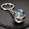 Llavero de los Doce Signos del Zodíaco para Hombres y Mujeres, Colgante para Mochila de Estudiante, Llavero Colgante Giratorio de Luna Doble Cara del Zodíaco Grande