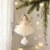 Novo ornamento de saia de tule para menina anjo suprimentos de decoração de Natal pingente de árvore de Natal fantasia de festa presente de feriado