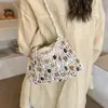 Bolso de Mano Hecho a Mano con Perlas de Verano Nuevo Estilo Transfronterizo para Mujer, Bolso de Malla Hueca para Vacaciones en la Playa, Bolso Cubo de Nicho