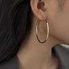 Pendientes de aro grande de plata de celebridades de Internet para mujer 2023, nuevos y populares pendientes de aro liso de alta calidad, pendientes de aro redondos europeos y americanos de moda.
