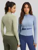 Chaqueta de Yoga Transfronteriza con Bloques de Color Durazno, Top Deportivo Ajustado con Cuello Alto