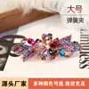 Nuevo Clip de Resorte Retro Pasador de Pedrería Accesorios para el Cabello de Mujer Tocado Versátil Pasador de Flor Clip para Cola de Caballo Clip de Una Palabra
