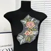 Exquisita Malla Floral Bordada con Lentejuelas y Cuentas 3D Parche Bordado Adorno para Escote y Pecho Accesorios DIY para Ropa