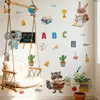 Pegatinas de Pared Personalizadas Transfronterizas con Elementos de Animales de Dibujos Animados para Sala de Estar, Dormitorio, Decoración de Pared de Fondo del Hogar, Pegatinas de Pared Autoadhesivas