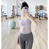 Ropa de yoga falsa de dos piezas, nueva, 2024, con almohadilla fija para el pecho, malla deportiva de manga corta, ropa exterior para correr, deportes, fitness, top