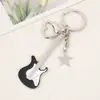 Llavero de Guitarra Eléctrica Ins Colgante Estilo Rock Metálico Llavero Creativo Musical Personalizado Tendencia Accesorios Geniales