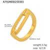 Anillo geométrico hueco cuadrado largo Xinyixin moda personalidad acero inoxidable chapado en oro PVD 18K anillo de dedo para comida en stock