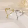 Anillo Abierto de Cadena Doble Gato Antiguo Ning Meteoro para Mujer Viento Frío Celebridad de Internet Lujo Ligero Índice con Circonita de Estrella