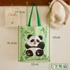 Bolsa de Lona Linda de Panda Estudiante Dibujos Animados Gran Capacidad Bolsa Tup Bolsa de Hombro Grande Bolsa para Archivos Bolsa Tote