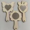 DIY Blanco Embrión Madera Espejo Pequeño Niños Hecho a Mano Molde de Madera Copo de Nieve Arcilla Barro Arcilla Ultraligera Pintura Espejo Hecho a Mano
