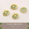 Pingente de Vidro Imitando Jade em Liga Auspiciosa Cabacinha para Sorte e Paz Acessórios Artesanais DIY Materiais e Componentes para Joias Atacado