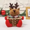 Decorações de Natal Desenho Animado Velhinho Cesta de Doces Crianças Grande Cesta de Presente de Bambu Atmosfera Festiva Decoração de Mesa