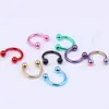 Anillo Falso para Nariz de Acero Inoxidable Barra en C Barra de Herradura 1.2*8+3 Bola Ligera Clavo Falso para Nariz Joyería para Piercing de Pezón en Herradura