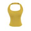 Ropa de Mujer al por Mayor Transfronteriza Estilo Europeo y Americano Tirantes Anchos y Copas Acolchadas Tops Sexy sin Espalda Chalecos de Verano Nuevos con Cuello Halter