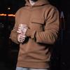 Ropa para Hombre Transfronteriza Tk Europea y Americana Temu Nueva Moda Tendencia Casual Bolsillo de Parche Algodón Sintético Oversize con Capucha Sudadera Pulóver para Hombre