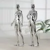 Tienda de Ropa Accesorios para Modelo Femenina Soporte de Exhibición Maniquí de Cuerpo Entero para Ventana Muñeco Modelo de Cuerpo Humano Artificial Plateado Galvanizado