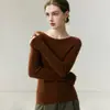 Suéter de Cachemir para Mujer Baicaierong Otoño/Invierno 2026, Cuello Redondo, Diseño Versátil, Camisa Base de Punto de Lana