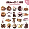 20 Piezas de Marrón Estilo Ins Lindas Pasteles Estilo Realista Decoración Personalizada Creativa para Refrigerador Hogar Bricolaje Pegatinas Magnéticas Suaves Venta al por Mayor