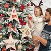 Colgante Pequeño de Madera Estrella de Cinco Puntas en Blanco Base de Madera DIY Decoración Festiva Artesanía de Madera de Corte Fino