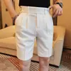 Shorts Casuais Masculinos Verão Roupa Externa Calças de Cinco Pontos Masculinas 2025 Novo Estilo Terno Calças Médias Britânicas