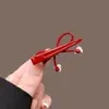 Pinza para el Cabello con Lazo Dulce Adorno para la Cabeza de Mujer Elegante Clip Rojo para Flequillo Clip Lateral de Corazón de Cristal de Gama Alta para la Frente de Mujer