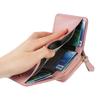 Comercio Exterior Nuevo Bolso para Tarjetas tipo Organo de Estilo Japonés Antirrobo Cepillado Cuero Genuino Billetera de Mano Monedero Japonés Pequeño Triple con Cremallera