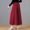 Pantalones de falda holgados de talla grande, pantalones elásticos de cintura alta y pierna ancha, pantalones casuales de verano a la moda para mujer, pantalones de falda, pantalones al por mayor