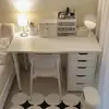 Mesa com gavetas, decoração simples para casa, modelo popular online, mesa de computador, mesa de estudo, uso doméstico, mesa de escritório para estudante de uma/duas pessoas