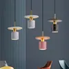[Personalizado] Barra de Bar Pequeña Creativa Moderna Lujo Ligero Mesa de Comedor Simple Mármol Lámpara Colgante de Mesita de Noche Dormitorio Nórdico Lámpara Colgante de una Sola Cabeza