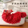 Toalla de mano para colgar boda roja festiva cocina baño pañuelo de danza del león lindo chenilla toalla de handball
