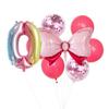 Globo de aluminio con lazo rosa transfronterizo, ideal para fiestas de cumpleaños de bebés de 0 a 9 años.