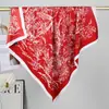 Nuevo Chal Multifuncional Blanco Simple Color Puro Normcore Rombo Toalla Seda Simulada Sarga Sensación Fresca Bufanda Cuadrada de 90 cm Bufanda de Seda