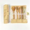 Venda Direta da Fábrica Conjunto de Talheres de Bambu para Piqueniques ao Ar Livre, Conjunto Portátil de 6 Peças, Faca, Garfo e Colher Resistentes a Altas Temperaturas