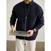 Suéter de punto de negocios para hombre con cuello alto, estilo 'old money', de alta gama, peso pesado, corte ajustado, prenda exterior de otoño/invierno, venta al por mayor desde fábrica transfronteriza
